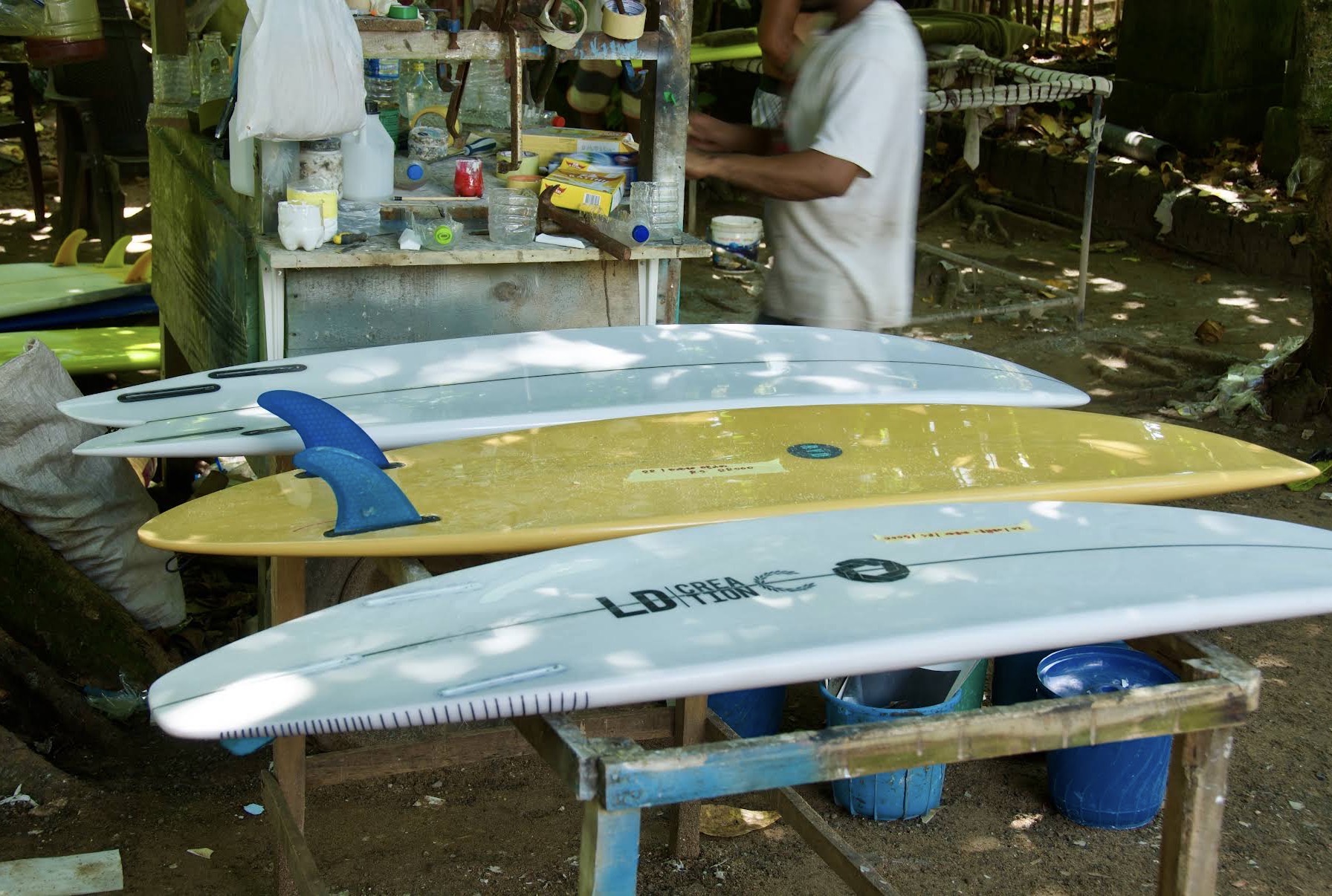 Boards on repair stands